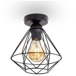 B.k.licht - Plafonnier métal design rétro éclairage style industriel vintage Ø220mm pour ampoule E27 max. 40W hauteur 240cm
