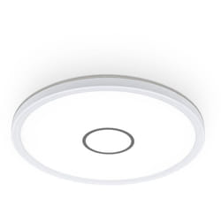 B.k.licht - plafonnier rond Ø29cm led 18W ultra-plat 28mm applique modern blanc-argenté 2400Lm lumière blanche neutre 4000K