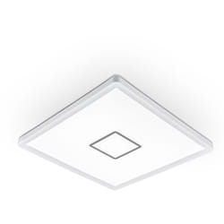 B.k.licht - plafonnier design carré led 18W éclairage ultra-plat 28mm applique moderne blanc-argenté 2400Lm lumière blanche neutre 4000K 293x293mm
