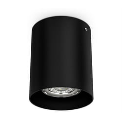 B.k.licht - spot en saillie rond Ø80mm GU10 pour led ou halogène 50W max plafond noir métal moderne profondeur 95mm IP20