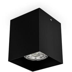 B.k.licht - spot saillie carré 80x80mm douille GU10 pour ampoule led ou halogène 50W max plafond noir métal éclairage moderne profondeur 95mm IP20