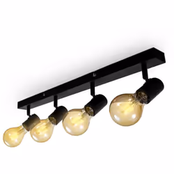 Description générale Le plafonnier B.K.Licht dispose de quatre spots orientables et pivotants, parfaits pour un éclairage per ...