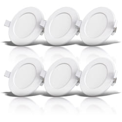 B.k.licht - lot de 6 spots dimmables salle de bain IP44 ultra plats Ø115mm modules led 6W lumière blanche chaude, protégés contre projections d'eau