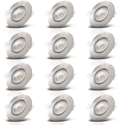 B.k.licht - lot de 12 spots encastrable mur et plafond, spots dinterieur, IP23 ultraplats 24mm, orientables, Ø90mm, nickel mat, éclairage plafond