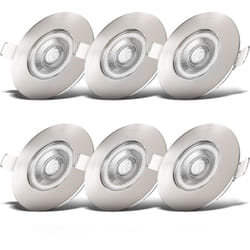 B.k.licht - lot de 6 spots à encastrer nickel mat spéciales sdb dimmables