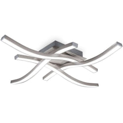 B.K.Licht plafonnier LED design moderne, éclairage plafond en forme de vague, modules LED 17W intégrés, 1520Lm, lumière blanche neutre 4000K,