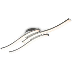 B.k.licht - plafonnier led design moderne, éclairage plafond en forme de vague, modules led 3x6W intégrés, 3x480Lm, lumière blanche chaude 3000K,