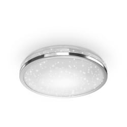 B.k.licht - Plafonnier led i décor étoilé i Platine led 10W intégrée i 900lm i blanc neutre 4000K i finition chrome i Ø219mmm i éclairage plafond