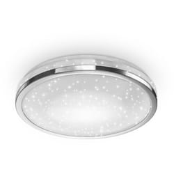 B.k.licht - Plafonnier led i décor étoilé i Platine led 15W i 1500lm i blanc neutre 4000K i finition chrome i Ø329mmm i éclairage plafond