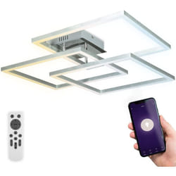B.k.licht - Plafonnier led moderne, connecté WiFi i App et télécommande i dimmable i cct i rvb i commande vocale i compatible iOS & Android 4800 lm