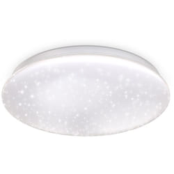 B.K.Licht plafonnier effet étoiles LED 17W dimmable télécommande IR CCT lumière froide neutre chaude 3000K-6500K fonction veilleuse Ø338mm