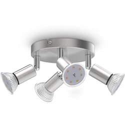 B.k.licht - plafonnier led 4 spots pivotants ampoules led GU10 3W 250Lm lumière blanche chaude éclairage plafond chambre salon cuisine Ø18cm