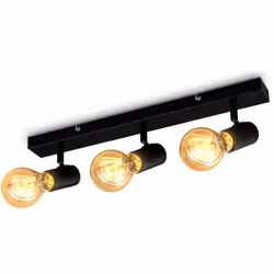 DESIGN : avec son look vintage - rétro très tendance, ce plafonnier pour 3 ampoules attirera tous les regards et illuminera l ...
