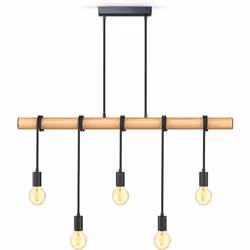 Description générale La lampe à suspension B.K.Licht en métal et bois est un éclairage vintage élégant conçu pour accueillir  ...