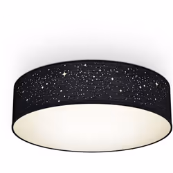 Description générale Le plafonnier en tissu noir B.K.Licht avec décor étoilé crée une ambiance chaleureuse et accueillante da ...