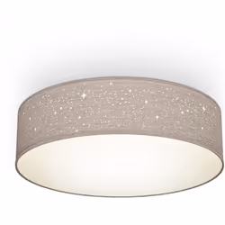Description générale Le plafonnier B.K.Licht en tissu taupe avec décor étoilé est une lampe élégante et moderne, idéale pour  ...