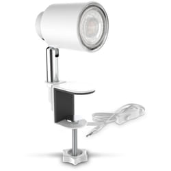 B.k.licht - lampe de lecture led, pivotante & inclinable, avec ampoule led GU10 5W, 3000K, lampe à pince pour bureau & chevet, blanche