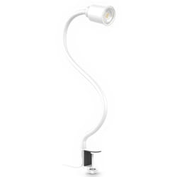 B.K. Licht lampe de lecture LED pivotante inclinable avec bras flexible ampoule GU10 5W 3000K lampe à pince pour bureau chevet lecture blanche