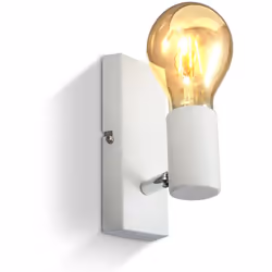 SPOT ORIENTABLE - cette applique en métal dans une finition blanche matte est équipée d'un spot orientable et pivotant pour u ...