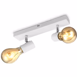 B.K.Licht | Plafonnier orientable vintage | Plafonnier rétro à 2 flammes | max. 60W E27 | style campagnard | spot de plafond  ...