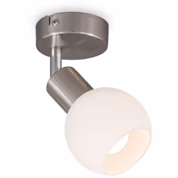 Plafonnier LED à 1 ampoule avec abat-jour en verre opale blanc. Il filtre la lumière et crée un éclairage agréable et uniform ...