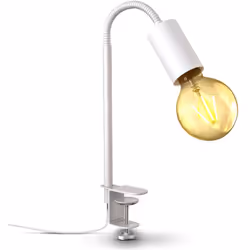 Lampe de lecture avec col de cygne métallique flexible et pivotant à 360°. Le bras flexible mesure une longueur totale de 320 ...