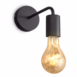 Description générale Applique murale design rétro en métal noir, cette lampe est idéale pour apporter une touche vintage à vo ...