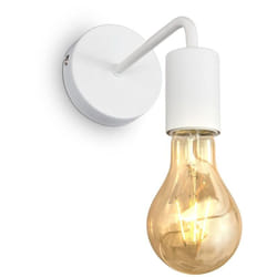 B.k.licht - Applique murale design rétro industriel métal finition blanche éclairage salon & chambre lampe de chevet douille E27