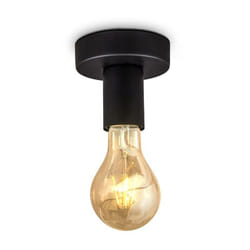 B.k.licht - Spot plafond design rétro vintage industriel plafonnier métal noir mat éclairage plafond & mural salon & chambre douille E27 Ø10cm