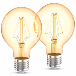 Description générale Le lot de 2 ampoules LED B.K.Licht en forme de globe G80 apporte une touche vintage à votre intérieur. A ...