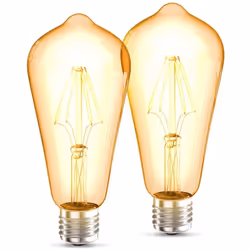 Description générale Le lot de 2 ampoules LED E27 B.K.Licht propose un éclairage vintage avec une forme ST64 et un verre ambr ...