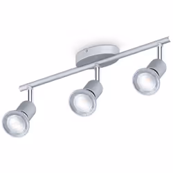 Description générale Le plafonnier LED B.K.Licht est équipé de 3 spots orientables et est proposé avec 3 ampoules GU10 de 5 W ...