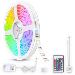 Bande LED 3m, RVB, télécommande, autocollant, changement de couleur, raccourcissable, ruban lumineux, éclairage décoratif pour chambre, salon, cuisine