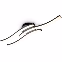 B.K.Licht plafonnier LED design moderne, éclairage plafond en forme de vague, modules LED 3x6W intégrés, 3x480Lm, lumière bla ...