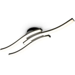 B.k.licht - Plafonnier 55x12 cm - 15W, 1800lm, led, blanc chaud, noir