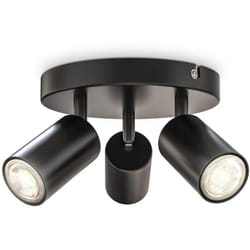 B.k.licht - i Plafonier 3 spots i Spots pivotants & orientables i GU10 i noir-mat i livré sans ampoules