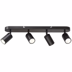 Description générale Le plafonnier B.K.Licht à 4 spots pivotants et rotatifs en métal noir mat est idéal pour illuminer votre ...