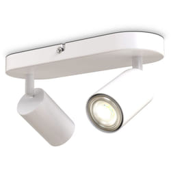B.k.licht - i plafonnier spots i 2 spots pivotants & orientables i GU10 i blanc mat i livré sans ampoules