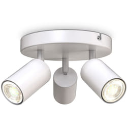 B.k.licht - i plafonnier rond 3 spots pivotants & orientables i GU10 i blanc mat i livré sans ampoules