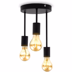 Description générale Ce plafonnier rétro à 3 flammes, au design noir mat et en métal, est un véritable accroche-regard pour v ...