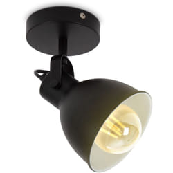 B.k.licht - Applique murale rétro pivotante & orientable design industriel vintage spot mural noir E27