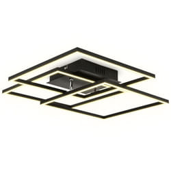 B.k.licht - Plafonnier led 40 Watt plafonnier de bureau pivotant blanc chaud 3000K noire