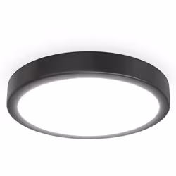 Plafonnier LED noir avec platine LED intégrée de 18 watts émettant une belle lumière blanche neutre de 4.000 Kelvin. Le panne ...