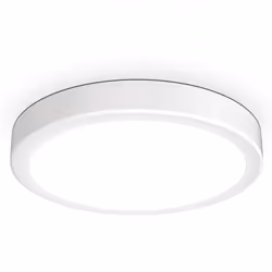 Plafonnier LED blanc avec platine LED intégrée de 18 watts émettant une belle lumière blanche neutre de 4.000 Kelvin. Le pann ...