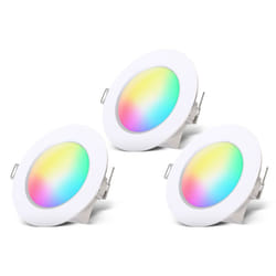 I Set de 3 lampes à encastrer rgbw pour salle de bain led i Spot à encastrer pour salle de bain en couleur i Télécommande i Ø70 mm perçage i Dimmable