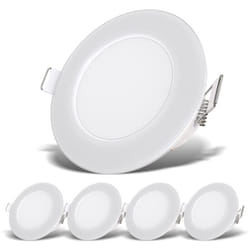 B.k.licht - Lot de 5 spots à encastrer spéciales salle de bain led blanc i étanche IP65 i extra plat 30mm i perçage Ø68mm i 3W/350lm/spot i lumière