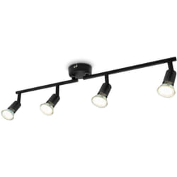 I barre de spots i spots plafond orientables i 4 ampoules led 2,9 w GU10 incluses i lumière blanc chaud 3000K i 4x 260lm i plafonnier i lampe de