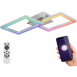 Description générale Le plafonnier LED connecté WiFi B.K.Licht offre une solution d'éclairage moderne et flexible pour votre  ...
