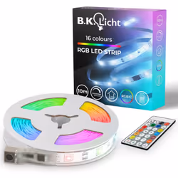 B.K.Licht I RGBIC LED Strip 10 m I Capteur de musique I Music Sync I Barre lumineuse I LED Lauflicht I RGBIC LED Streifen I S ...