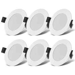 B.k.licht - set de 6 spots encastrés led 230V salle de bain protection éclaboussures IP44 lumière blanche chaude spots de plafond plats 85x25mm blanc